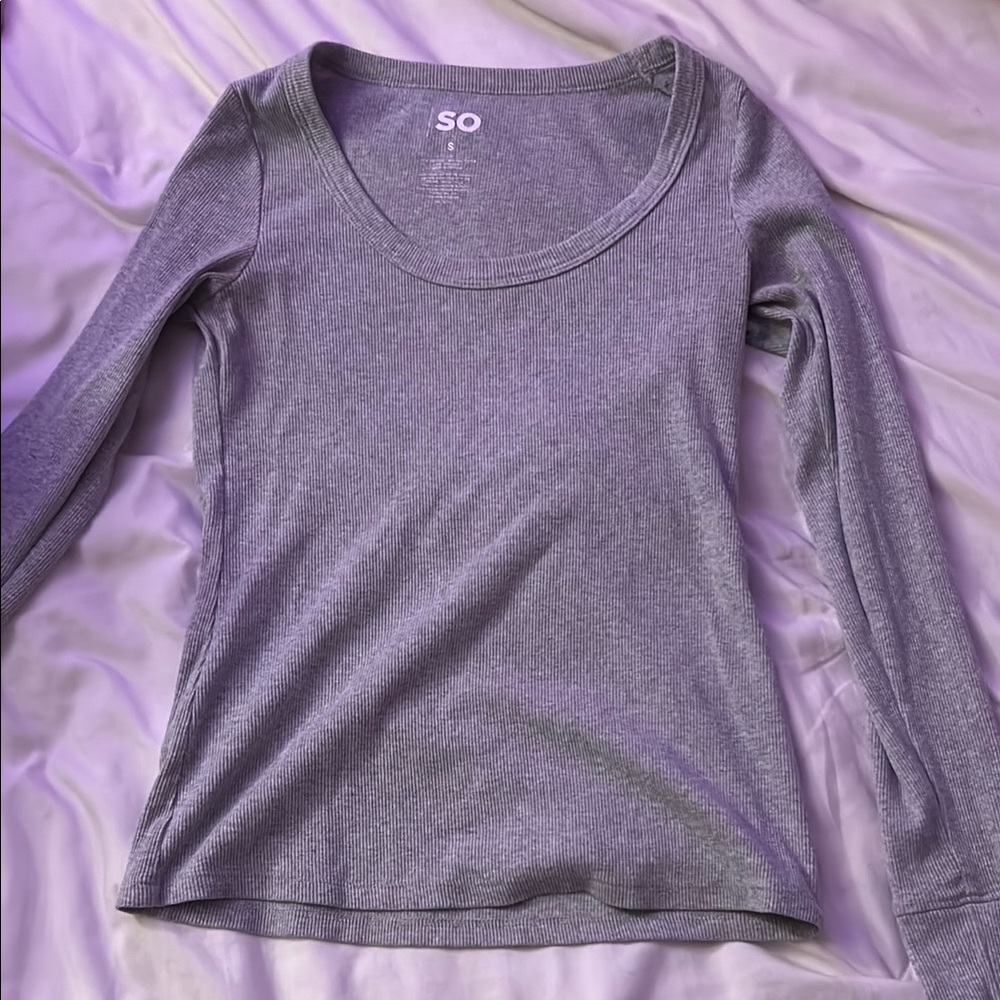 SO Gray Long Sleeve Top